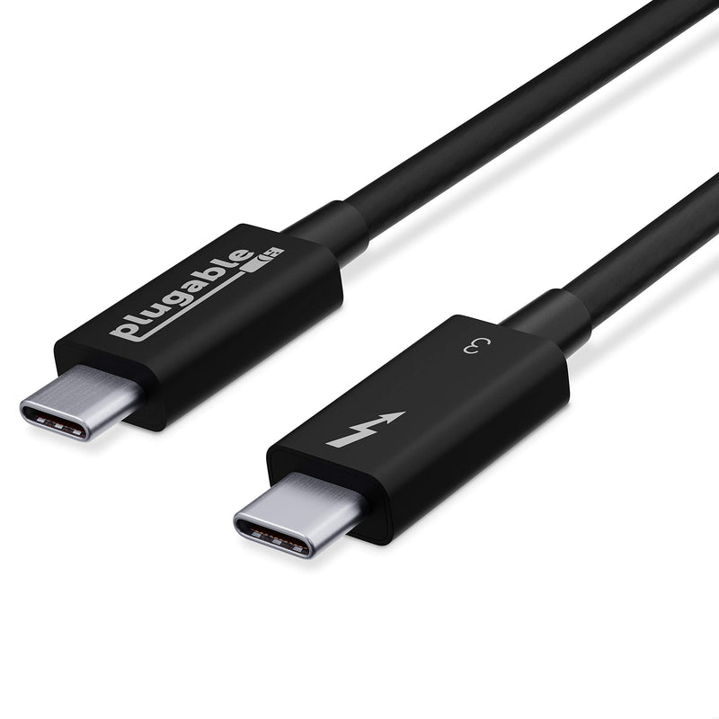  [AUSTRALIA] - Plugable Thunderbolt 3 Cable 40Gbps Supports 100W (20V, 5A) Charging, 2.6ft / 0.8m USB C Compatible [Thunderbolt 3 Certified] 0.8m 40Gb 5A