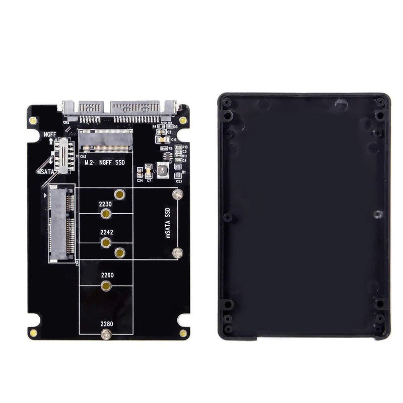 Cablecc Combo M.2 NGFF B-Key & mSATA SSD to SATA 3.0 Adapter Converter Case Enclosure with Switch - LeoForward Australia