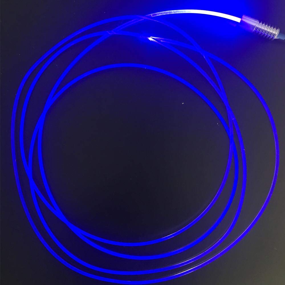  [AUSTRALIA] - 3mm 5meters/16ft PMMA Optic Fiber Cable Side Glow With 12V 1.5W LED Aluminum Illuminator Light Source For Home Car DIY (Blue) Blue