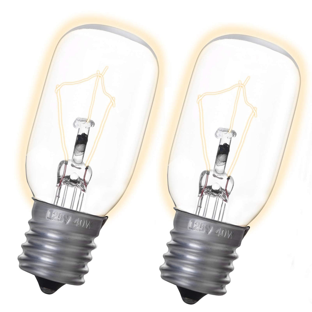  [AUSTRALIA] - 2pcs Microwave Bulb GE WB36X10003-125V 40W Incandescent Lamp Bulbs for Most General Electric, LG, Frigidaire, Kenmore Microwave, Universal Type Replacement E17 Base Socket Applications