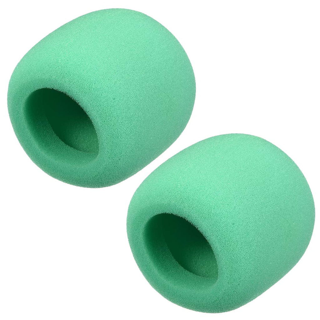  [AUSTRALIA] - uxcell 2PCS Thicken Ball-Type Sponge Foam Mic Cover Handheld Microphone Windscreen Shield Protection Green for KTV Broadcasting