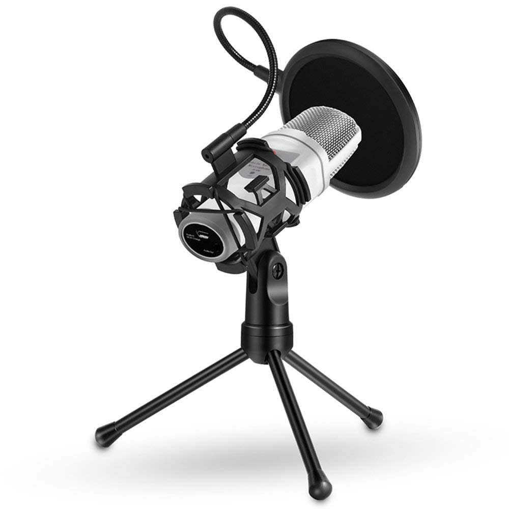  [AUSTRALIA] - Foldable Microphone Tripod Stand Desktop Mic Holder Shock Mount Pop Filter for Online Broadcasting Chatting Singing