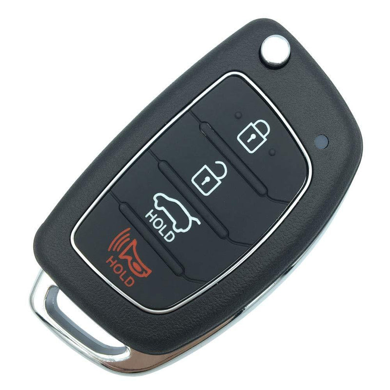  [AUSTRALIA] - Replacement Uncut Key Remote Fob Case 4 Buttons fit for Hyundai Sonata Santa Fe Flip Key Remote Control Key Fob Shell
