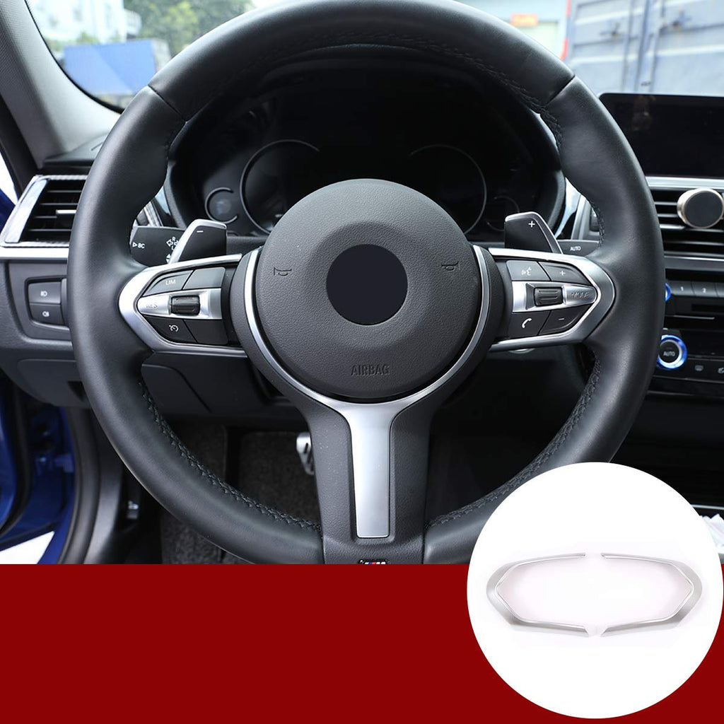 [AUSTRALIA] - YIWANG ABS Chrome Steering Wheel Button Decoration Frame Cover Trim 2pcs For BMW M3 M4 M5 1 3 series F52 F30 X5M