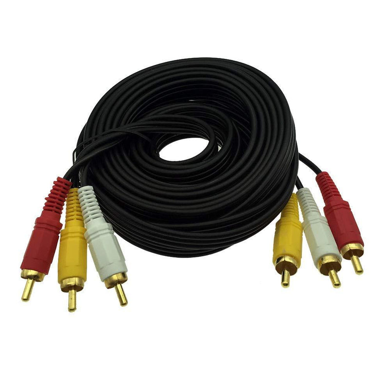 DONG Audio Video RCA Cable,3RCA M/M Audio/Video Cable Gold Plated - Audio Video 3-RCA Composite A/V (Red/Yellow/White) Cable (5Meter-16FT) 5Meter-16FT - LeoForward Australia