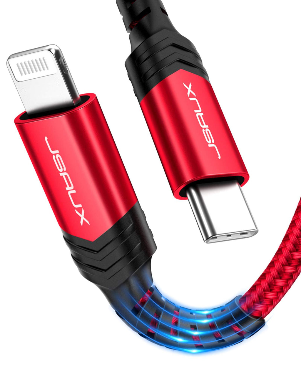 USB C to Lightning Cable, JSAUX 6FT [Apple MFi Certified] iPhone 13 Fast Charging Cord USB C iPhone Cable for iPhone 13/13 Pro/13 Pro Max/12/12 Mini/12 Pro Max/11 Pro Max/X/XS/XR/8, iPad 8, Airpods Red - LeoForward Australia