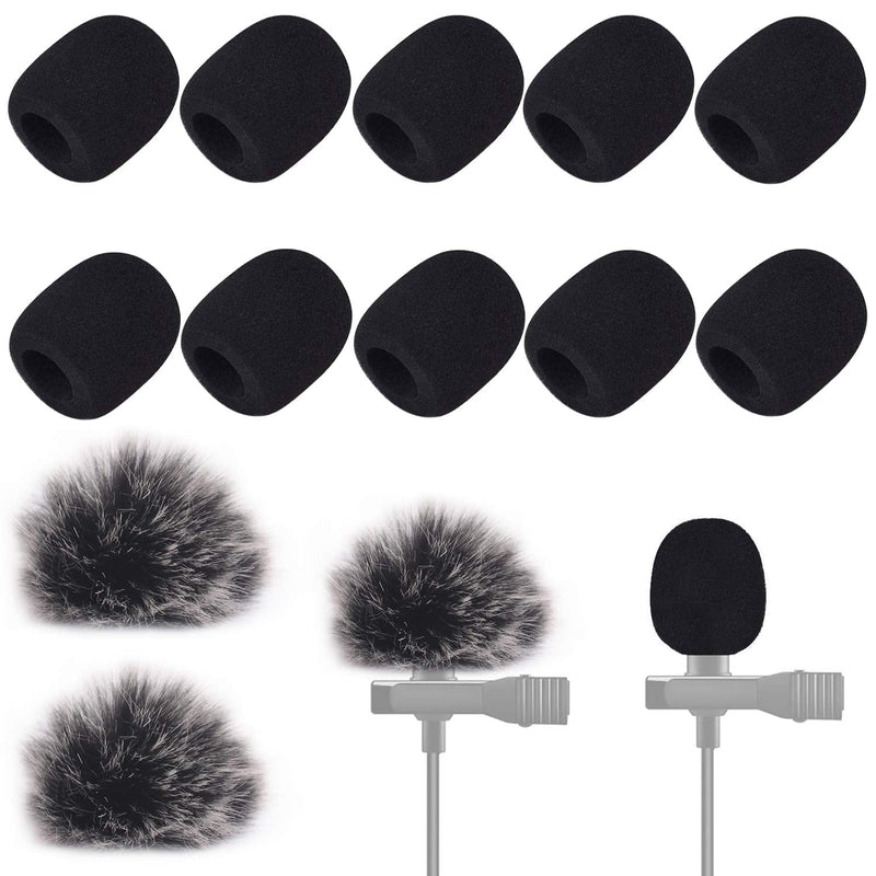  [AUSTRALIA] - Professional Lapel Headset Windscreen Foam Cover Set, Compatible with Mini Microphone Covers (12 Piece)