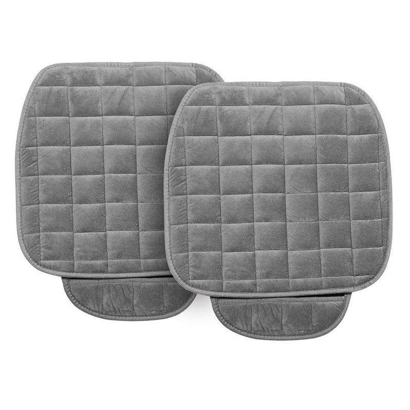  [AUSTRALIA] - uxcell 2pcs Front Car Seat Cushion Universal Interior Seat Pad Mat with Breathable Plush for Automotive Home Office Chair Gray