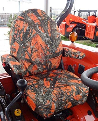  [AUSTRALIA] - Durafit Seat Covers, KU06, Seat Covers for Kubota Tractor L3540, L4060, L4760,L5060-L5460,L6060,L7060 Cab Tractor BX2380, BX1880, BX2680, BX23s in MC2 Orange Camo Endura Fabric.