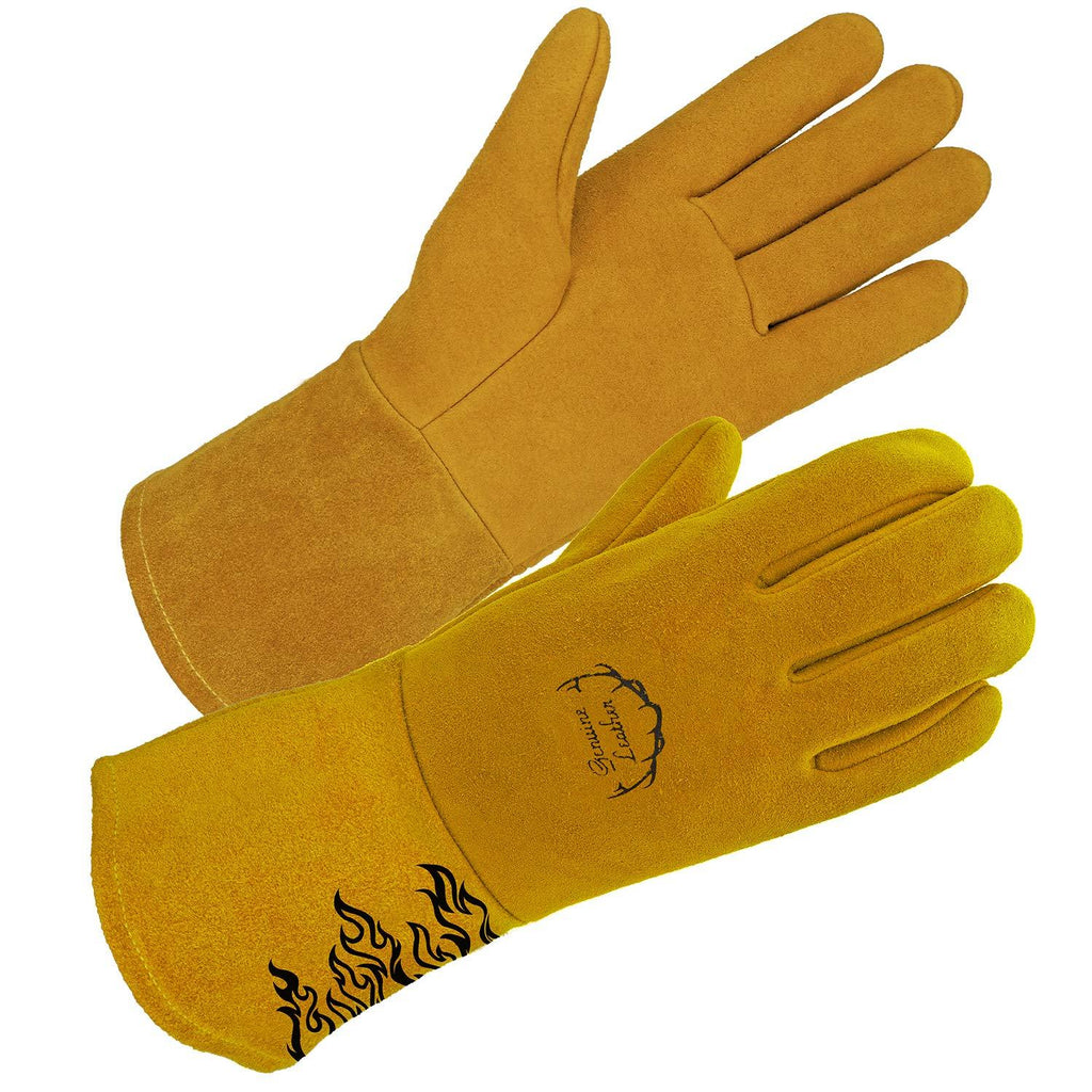  [AUSTRALIA] - SKYDEER Premium Genuine Deerskin Leather Suede Hi-Performance Welding Gloves (SD0039W/L)