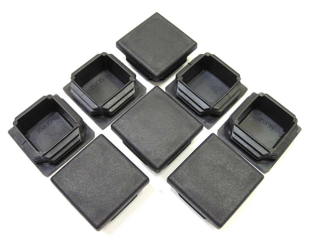 8pcs Pack: 1 3/8 Inch (35mm) Square Black Plastic End Cap (for Hole Side Size from 1 1/8 to 1 5/16 inches, 28-33,4mm), Furniture Finishing Plug 8 - LeoForward Australia