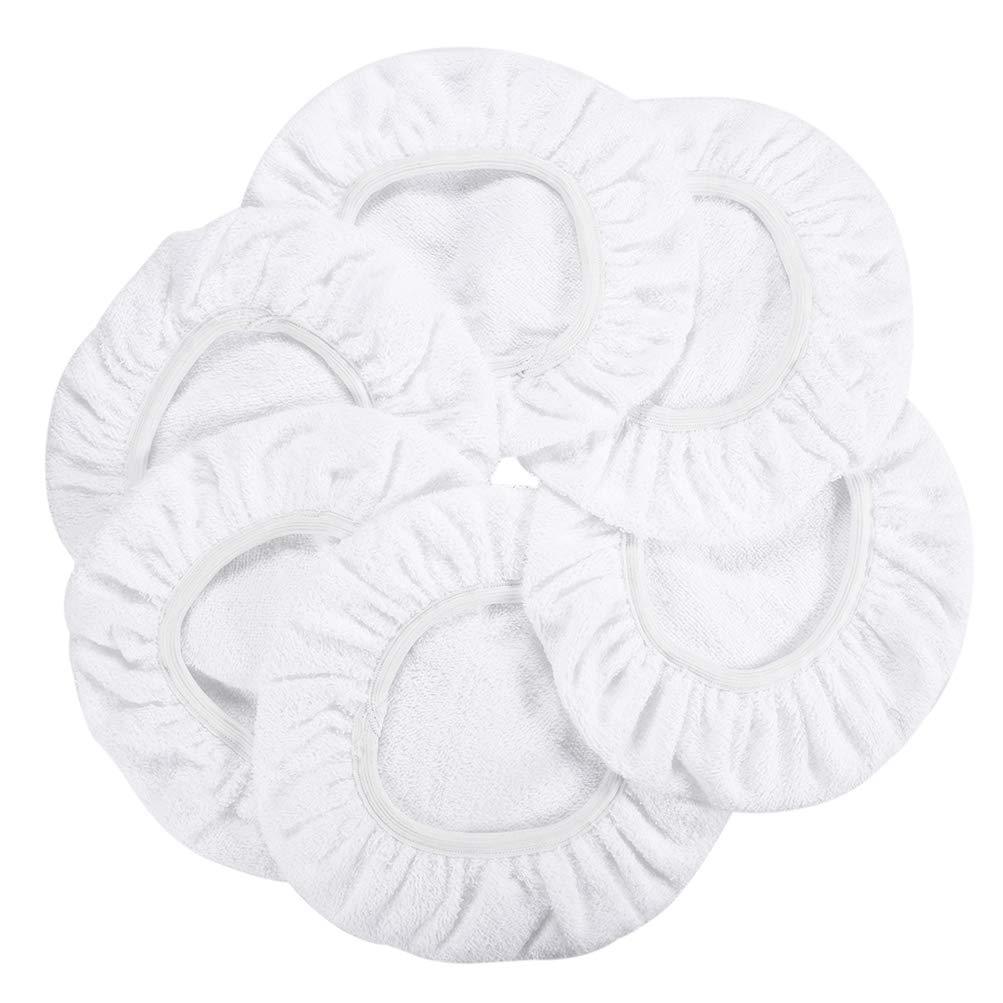  [AUSTRALIA] - AUTDER Car Polisher Pad Bonnet - Cotton Polishing Bonnet Buffing Pad Cover - for 5" to 6" Car Polisher Pack of 6Pcs - White 5-6 Inches