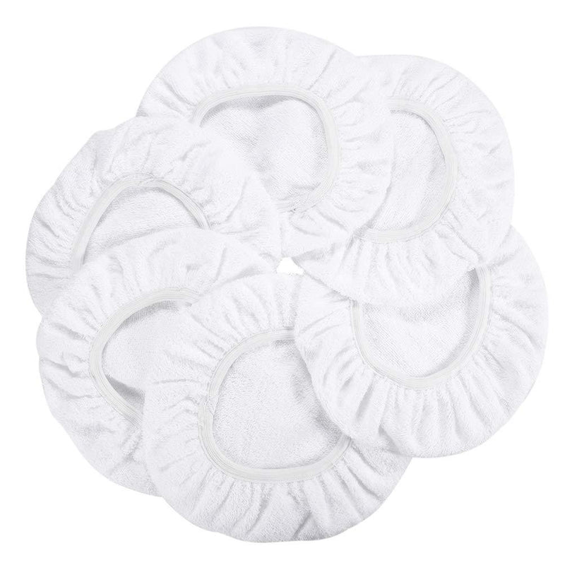  [AUSTRALIA] - AUTDER Car Polisher Pad Bonnet - Cotton Polishing Bonnet Buffing Pad Cover - for 5" to 6" Car Polisher Pack of 6Pcs - White 5-6 Inches