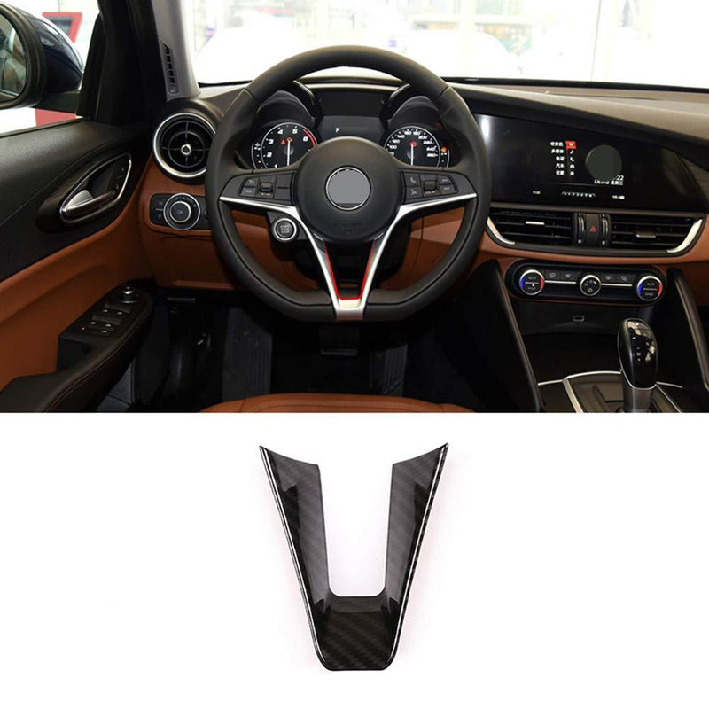  [AUSTRALIA] - Carbon Fiber Style Steering Wheel Decoration Strip Trim 1 PCS For Alfa Romeo Giulia Stelvio 2017-2019 Car Accessory