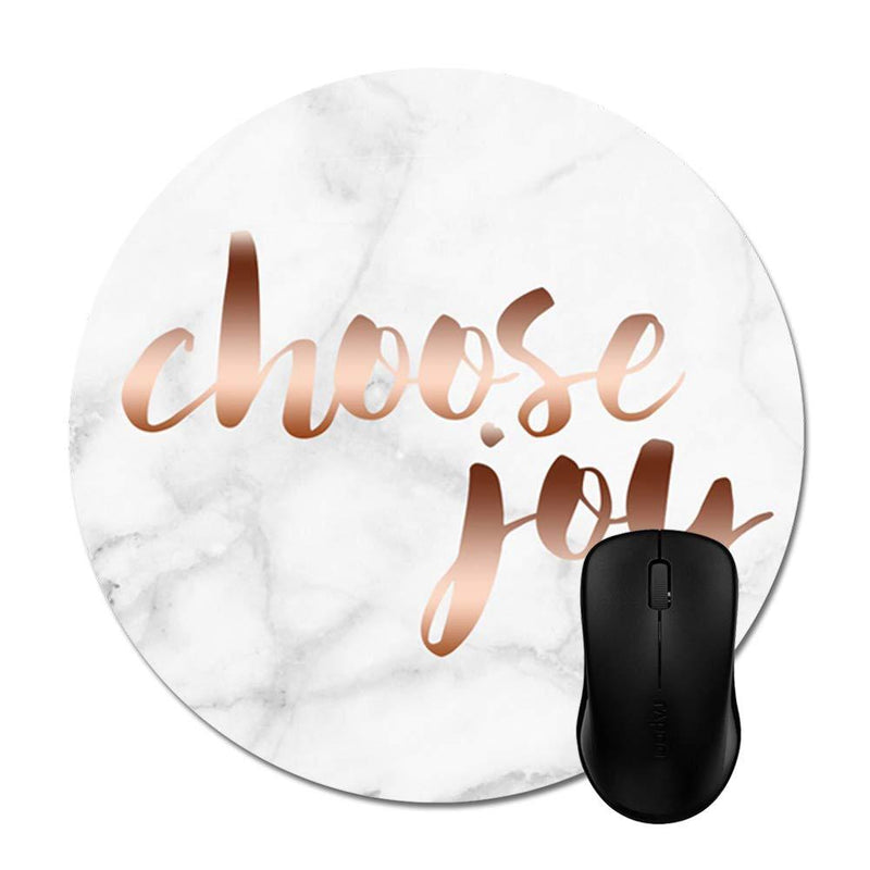 Goodaily Choose Joy Mouse Pads Gray Marble Mouse Mat Trendy Office Accessory 8inch - LeoForward Australia