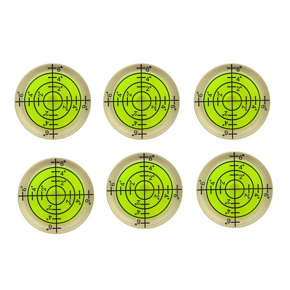  [AUSTRALIA] - 6 pcs Bubble Spirit Level, 32x7mm Circular Level Bubble for RV, Travel Trailer, Tripod, Phonograph, Turntable