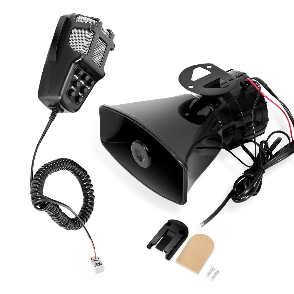  [AUSTRALIA] - MOTLTECH 100W 12V 7 Tone Sound Car Siren Speaker Mic PA System Emergency Sound Amplifier