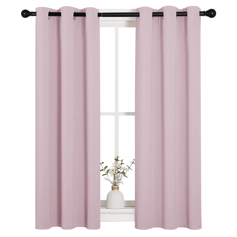 NICETOWN Blackout Curtain Panels for Girls Room, Nursery Essential Thermal Insulated Solid Grommet Top Blackout Drapes (Baby Pink=Lavender Pink, 1 Pair, 29 x 45 Inch) 29" W x 45" L Baby Pink - LeoForward Australia
