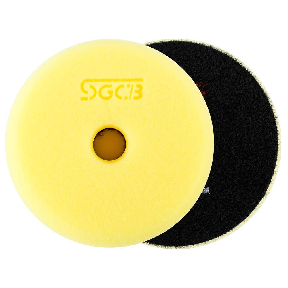  [AUSTRALIA] - SGCB 3” RO/DA Buffing Pad Foam Polishing Sponge Pad, Medium Heavy Cutting Flat Buffing Pad Fine Smooth Hook & Loop Finishing Grinding Foam Disc Pad for Scratch Swirl Defect Removing, 1-Yellow 3"/75*85*30mm YELLOW