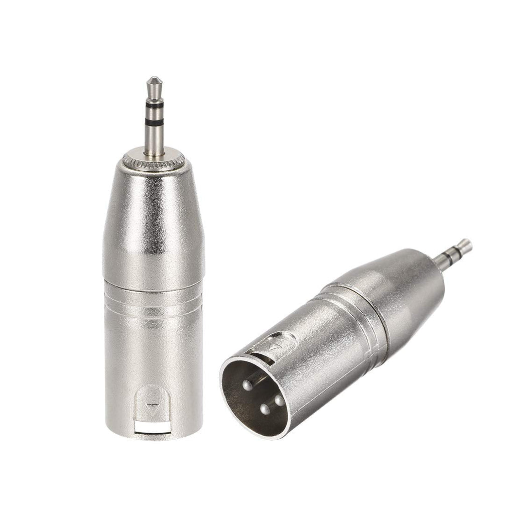  [AUSTRALIA] - uxcell XLR Male to 1/8 inches Male TRS Adapter,Gender Changer - XLR-M to 3.5mm Coupler Adapters,Microphones Plug in Audio Connector,Mic Male Plug,2pcs