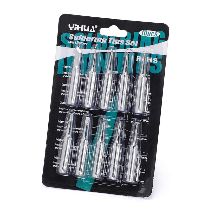  [AUSTRALIA] - YIHUA #1200 Soldering Iron Tips Set 10PCS Long-Life Type Fit for YIHUA and WEP SGS Certified Lead-Free Tips