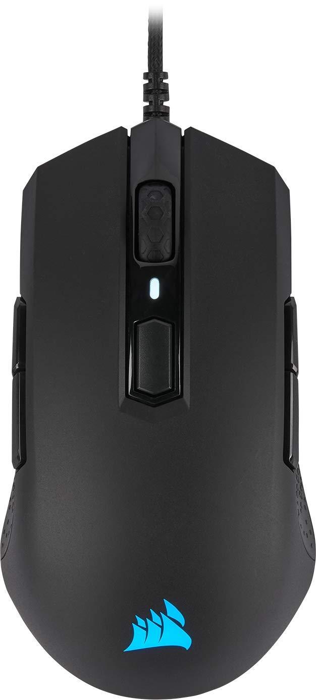  [AUSTRALIA] - Corsair M55 RGB PRO, Ambidextrous Multi-Grip Optical Gaming Mouse (12400 DPI Optical Sensor, Lightweight, 8 Programmable Buttons, RGB Multi-Colour Backlighting) - Black M55 Pro Single