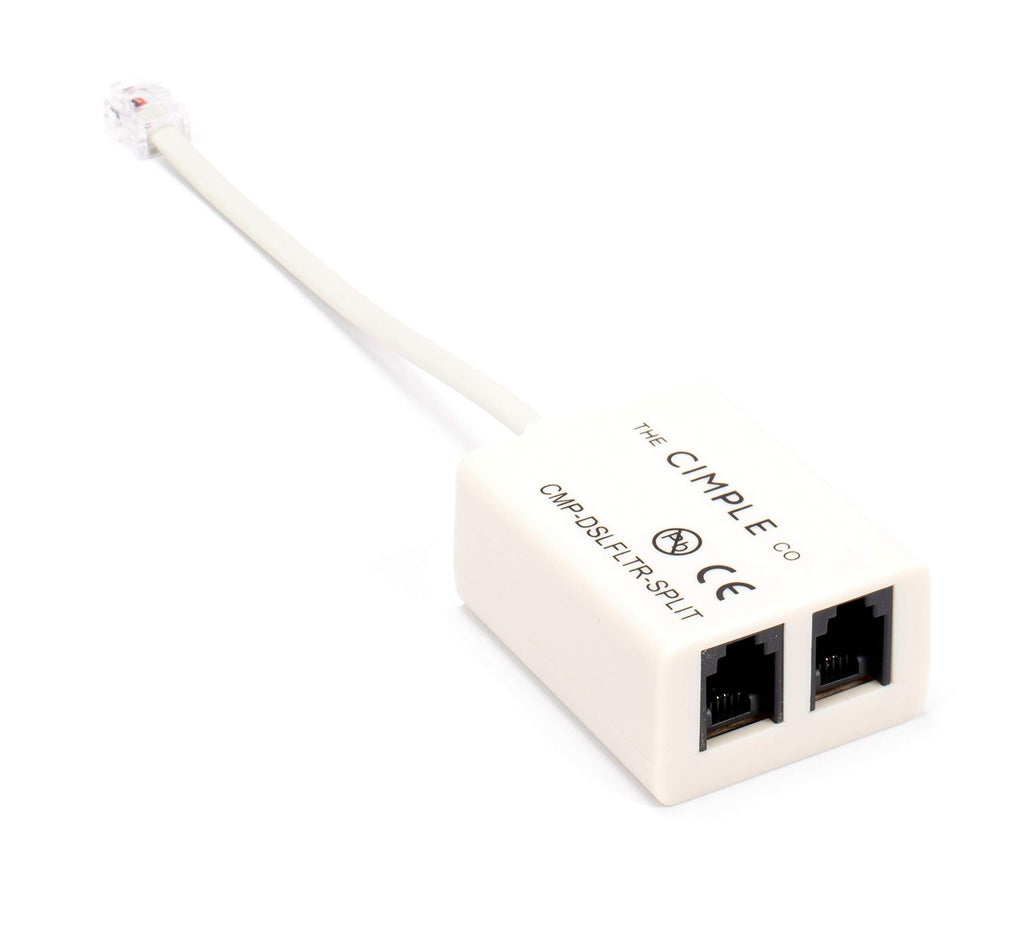 2 Wire, 1 Line DSL Filter, with Built in Splitter - for Removing Noise and Other Problems from DSL Related Phone Lines 1 Pack Ivory - LeoForward Australia