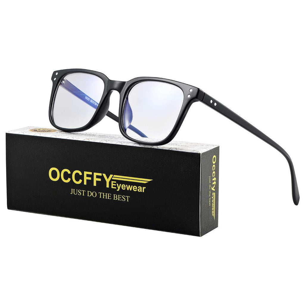 Occffy Blue Light Filter Computer Glasses for UV Blocking Anti Eyestrain Gaming Glasses Anti-glare blocker eyewear Protection for Men Women 5025 (Black) Black - LeoForward Australia