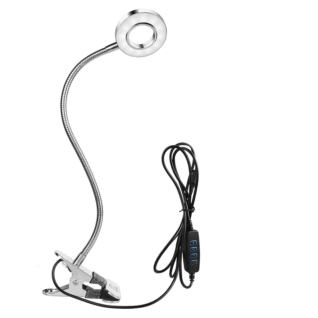Semlos LED Reading Lights, USB Desk Lamp , Clip on Light for Bedroom, 3 Lighting Modes 10 Brightness Levels, Clip Gooseneck Lamp, Memory Function, Auto Off(Silver, 8W) - LeoForward Australia