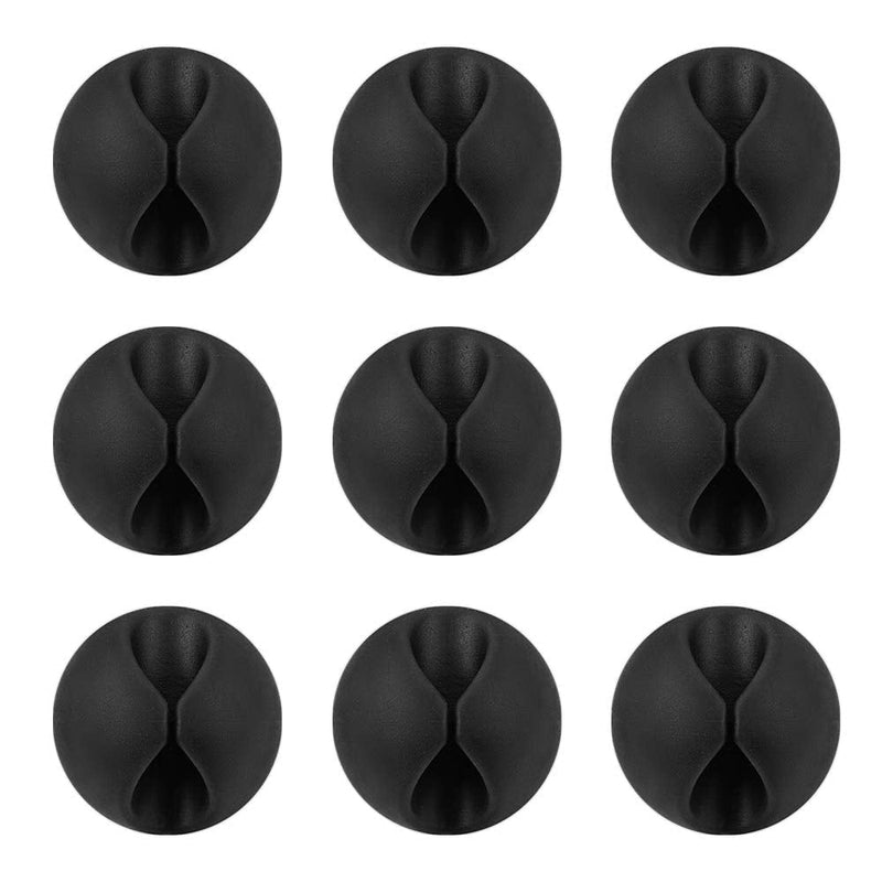  [AUSTRALIA] - SmiLife Black Wire Holders, Adhesive Car Cable Clips, 9 Pack