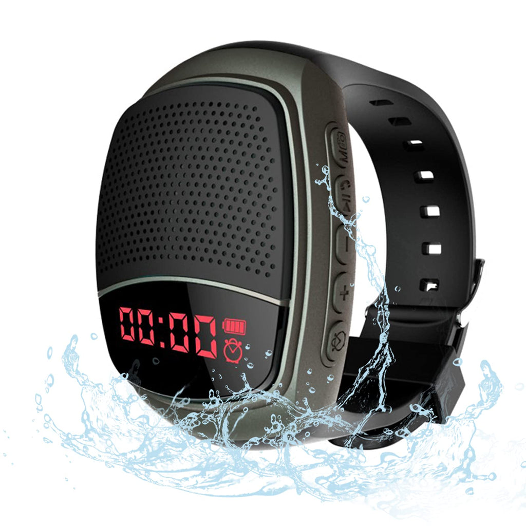 Wireless Wearable Wrist Portable Sports Bluetooth Speaker Watch with Timer Time Clock MP3 Player FM Radio Selfie Alarm Clock Stopwatch Countdown Watch Anti-Lost for Running, Hiking, Climbing - LeoForward Australia