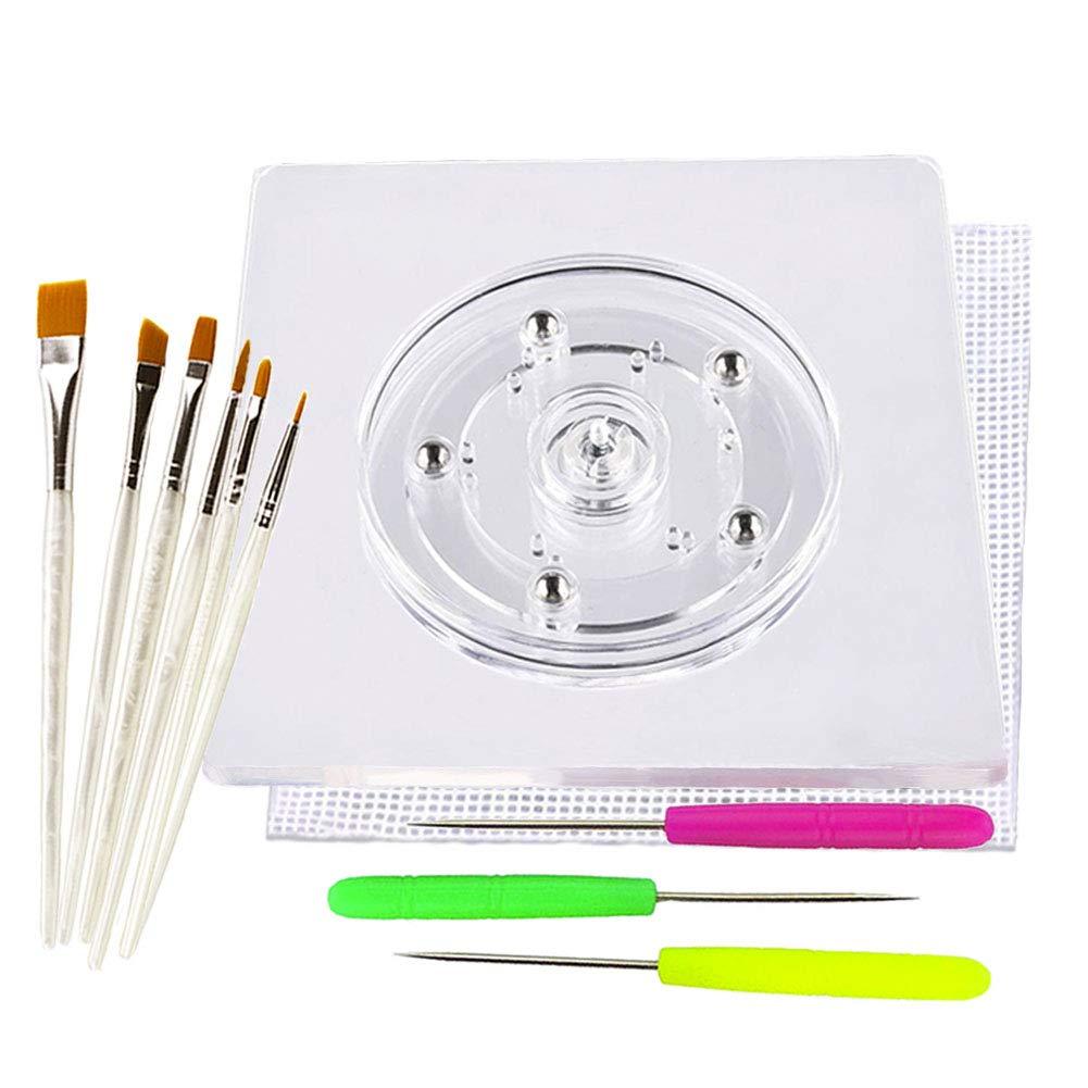  [AUSTRALIA] - Cookie Decorating Supplies,Cake Sugar Icing Cookie Tools including 1 Acrylic Cookie Turntable,6 Cookie Decoration Brushes,1 Anti-Slip Silicone Mat and 3 Cookie Scribe Needle