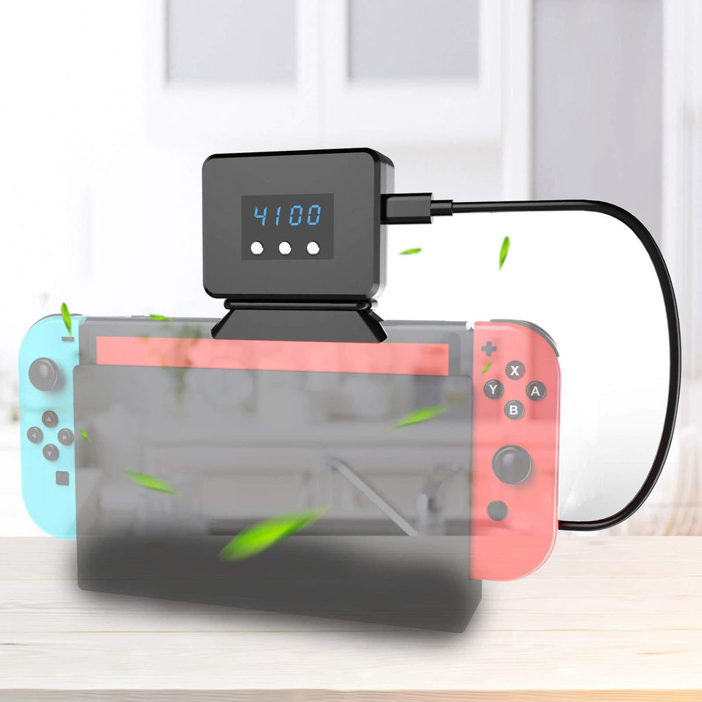  [AUSTRALIA] - EEEKit Cooling Fan for Nintendo Switch Dock Set Temperature Display Cooler for NS Original Docking Station, USB Powered, Integrated Cable