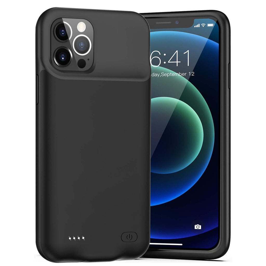 Battery Case for iPhone 12/12 Pro, [Upgraded] 7000mAh Rechargeable Portable Charging Case for iPhone 12/12 Pro (6.1 inch) Extended Battery Pack Protective Charger Case (Black) Black - LeoForward Australia