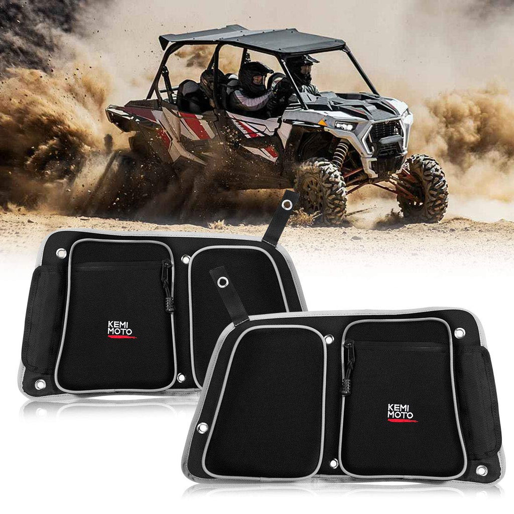  [AUSTRALIA] - RZR Rear Door Bags, KEMIMOTO Passenger and Driver Side Storage Bag Set with Knee Pad Compatible with 2014-2019 Polaris RZR 4 900, XP4 1000, 4 Door Turbo