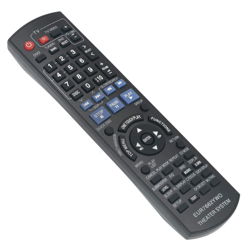 New EUR7662YW0 Replace Remote Control fit for Panasonic DVD Home Theater Sound System SC-PT750 SC-PT753 SC-PT950 SC-PT1050 SC-PT953 SA-PT950 SA-PT1050 SA-PT750P SA-PT750PC SA-PT753 SA-PT950P - LeoForward Australia