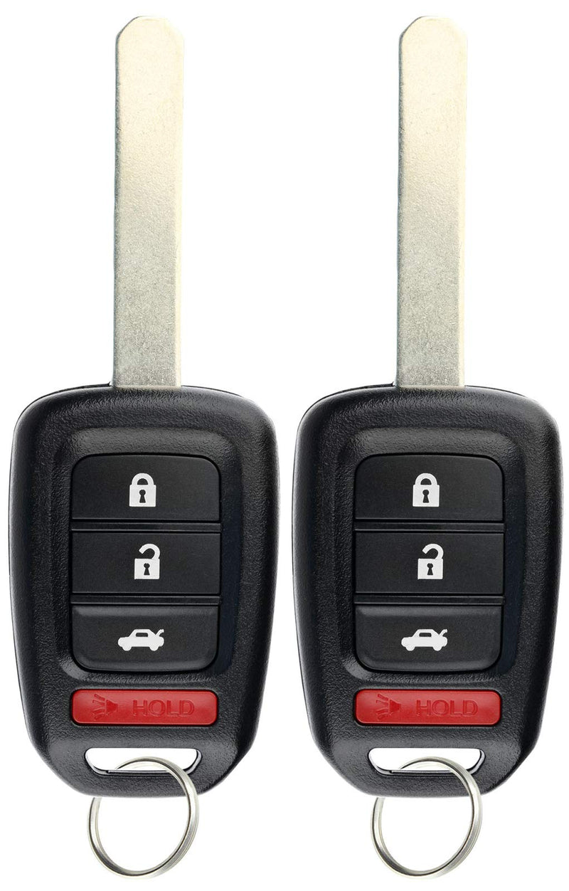  [AUSTRALIA] - KeylessOption Keyless Entry Remote Fob Uncut Car Key for Honda Accord 16-17 Civic 16-19 (Pack of 2) 2x