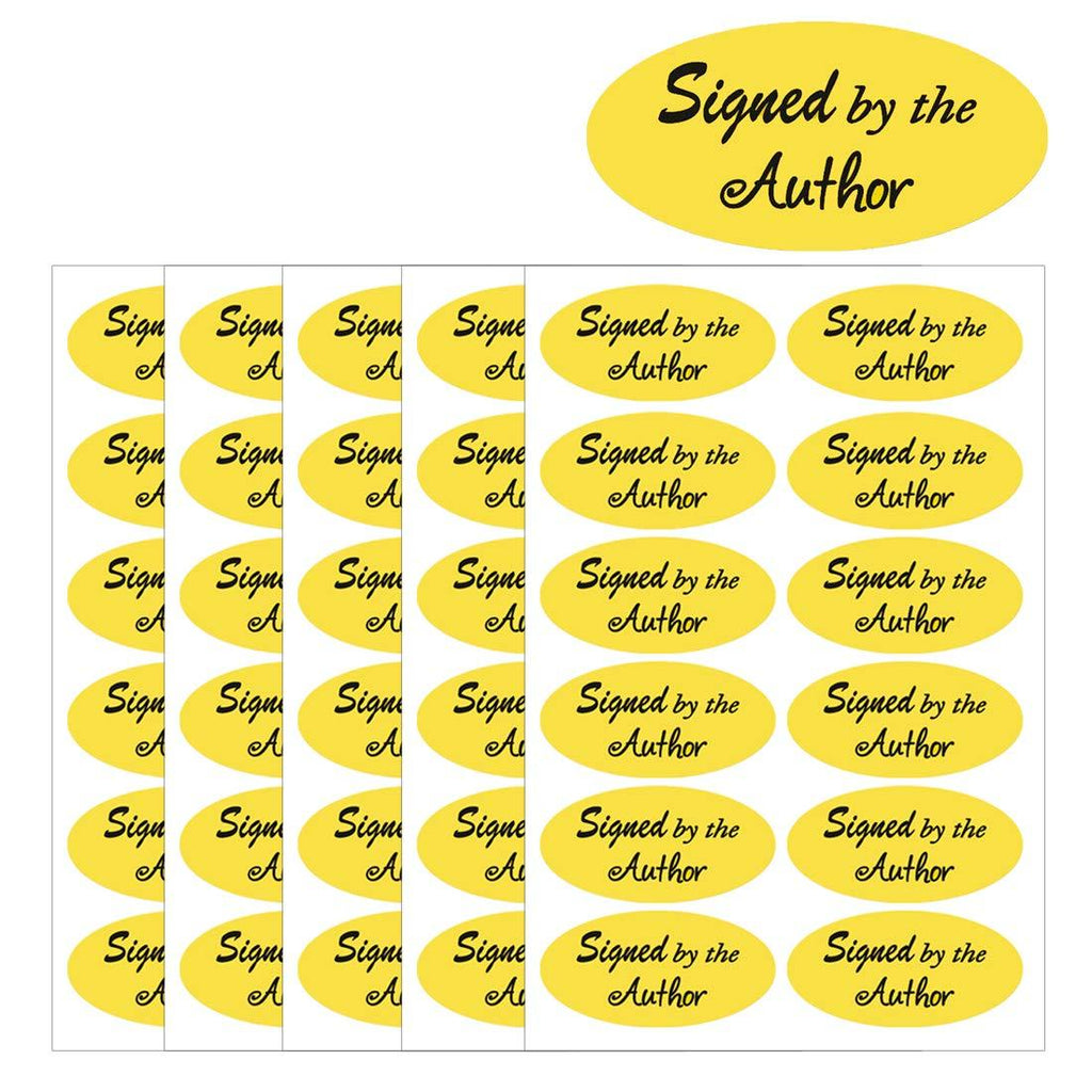 Signed by The Author Stickers, 1''×2'' Oval Bright Gold Foil Signed Sticker - 1008 Labels/Pack Signed By the Author Stickers - LeoForward Australia