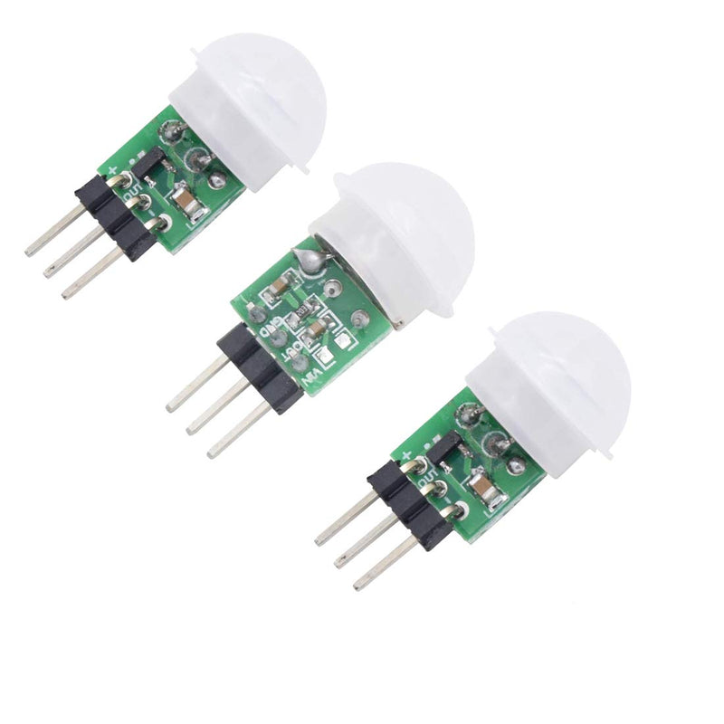  [AUSTRALIA] - HiLetgo 3pcs AM312 Mini Pyroelectric PIR Human Sensor Module PIR Infrared IR Sensor Body Manual Motion Infrared IR Detector