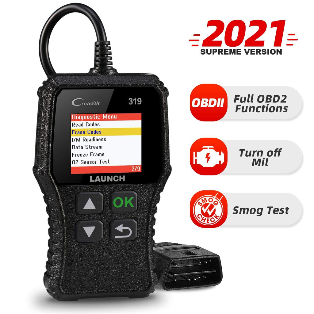 LAUNCH OBD2 Scanner CR319 Automotive Check Engine Code Reader Car Diagnostic Scan Tool Checks O2 Sensor EVAP Test with DTC Lookup Full OBDII Functions - LeoForward Australia