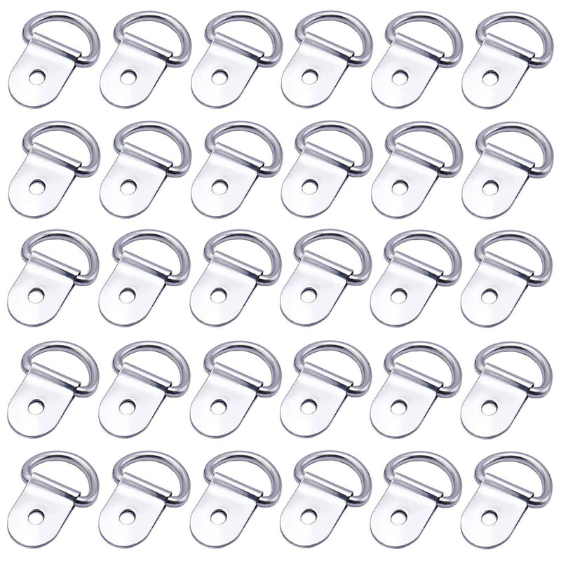  [AUSTRALIA] - 30 Pack Small Steel D-Ring Tie Downs, ExcelFu D Rings Anchor Lashing Ring for Loads on Case Truck Cargo Trailers RV Boats