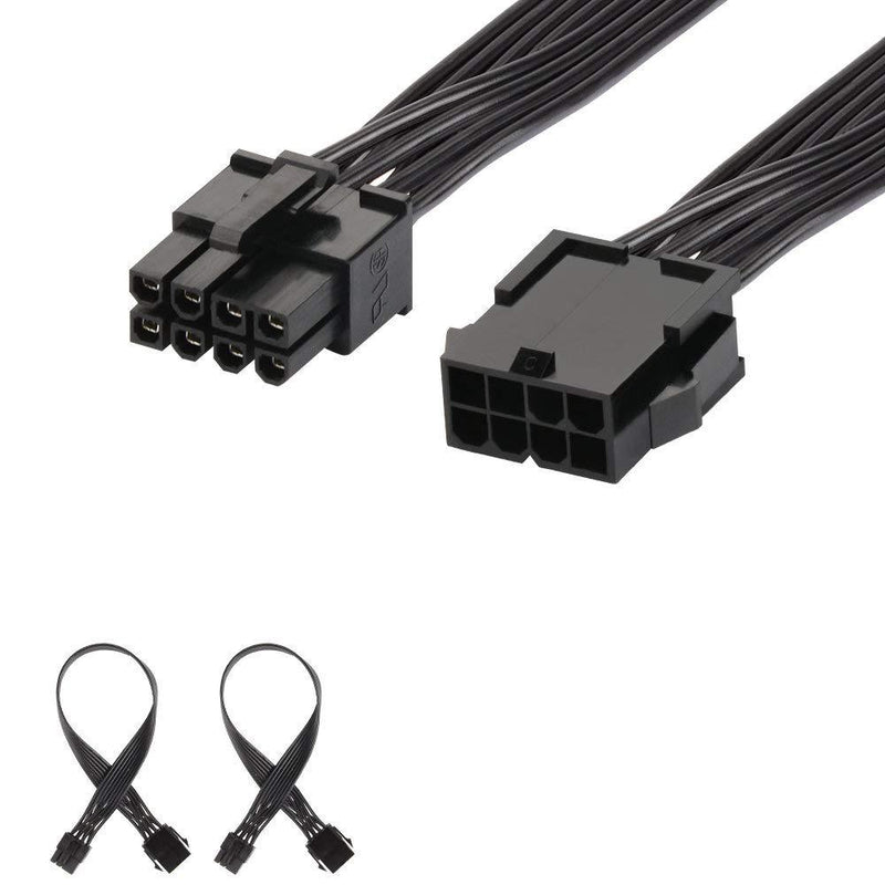 J&D 8 Pin PCI Express Power Extension Cable (2 Pack), Durable PCIe Power Extension Cable, 12 inch Black - 2 Packs - LeoForward Australia