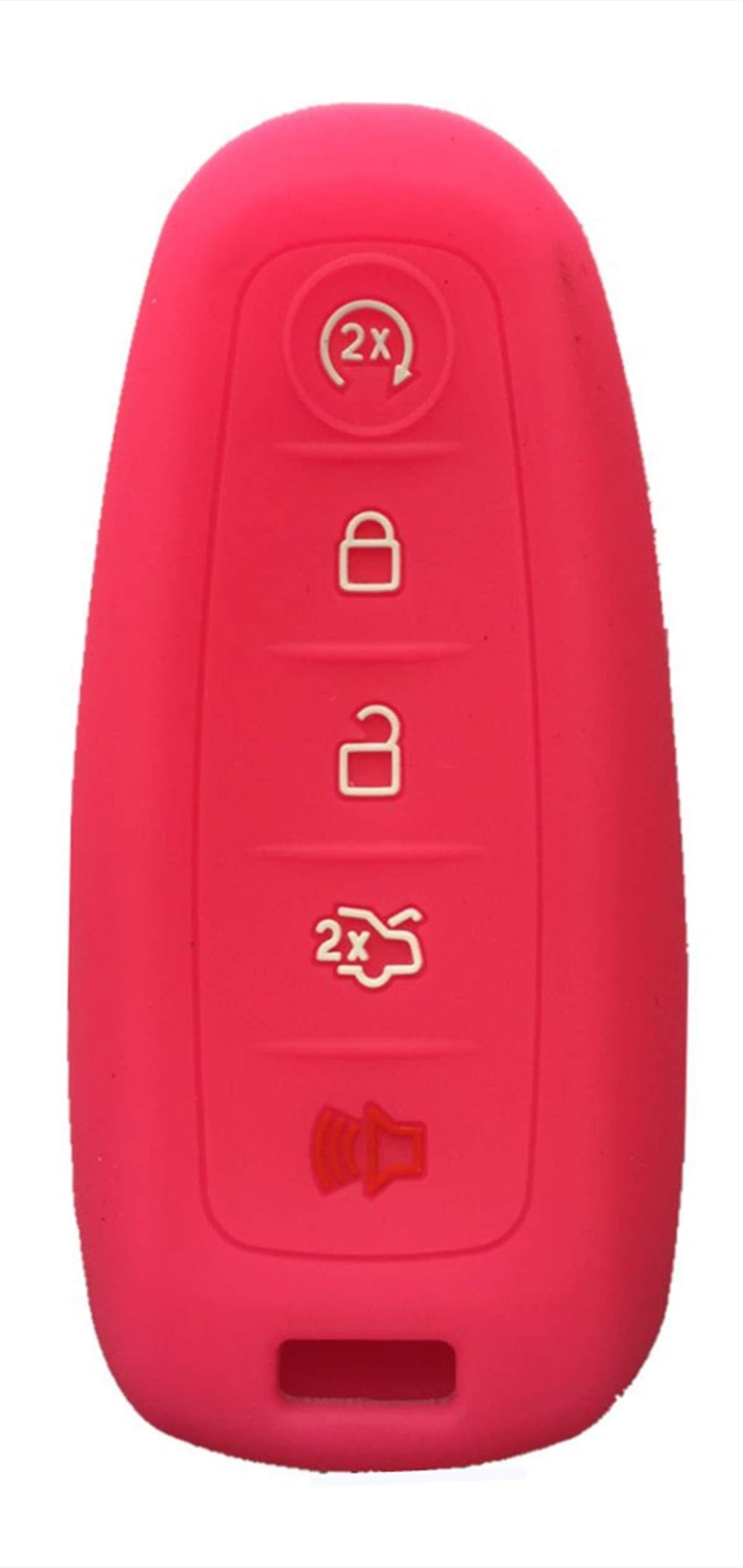  [AUSTRALIA] - KAWIHEN Silicone Key Fob Cover Protector Smart Remote Control Keyless Entry Key Fob Case Holder Cover For Ford C-Max Edge Escape Expedition Explorer Flex Focus Taurus M3N5WY8609 (Rose Bengal)