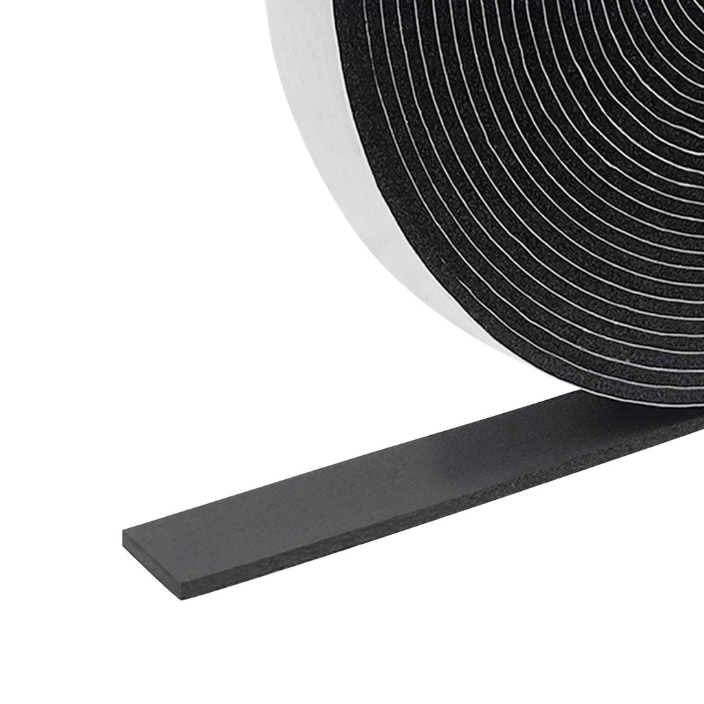  [AUSTRALIA] - Foam Insulation Tape Self Adhesive,Weather Stripping for Doors and Windows,Sound Proof Soundproofing Door Seal,Weatherstrip,Cooling,Air Conditioning Seal Strip (1In x 1/8In x 33Ft, Black) 1In x 1/8In x 33Ft