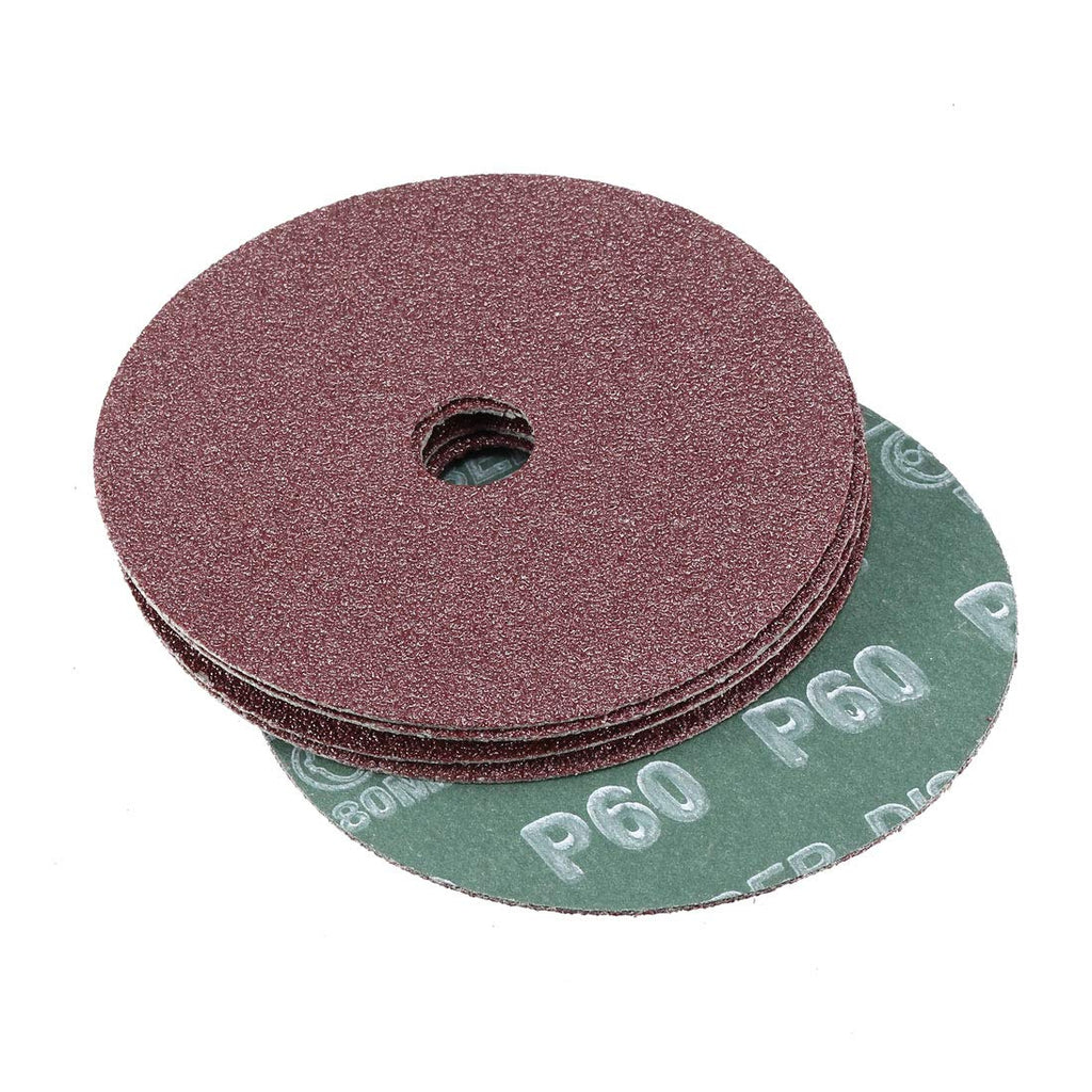  [AUSTRALIA] - uxcell 4-Inch x 5/8-Inch Aluminum Oxide Resin Fiber Discs, Center Hole 60 Grit Sanding Grinding Discs, 10 Pack