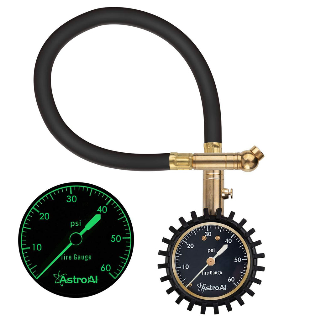 AstroAI Tire Pressure Gauge Expert, 0-60 PSI, Certified ANSI B40.1 Accurate with Improved Needle and Chuck Long Size - LeoForward Australia