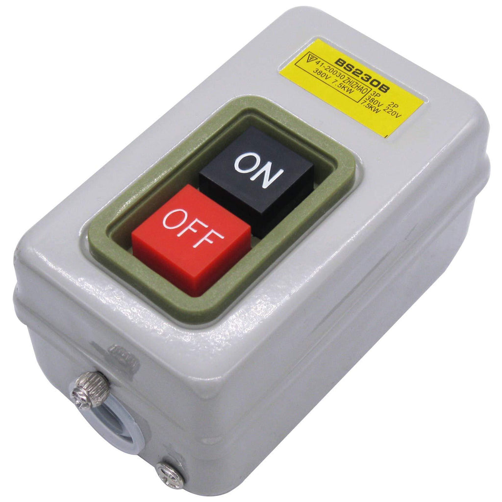 mxuteuk Push Button Switch On/Off Start Stop Self Lock Mechanical Equipment Control Station 10A AC 220V /380V BS230B - LeoForward Australia