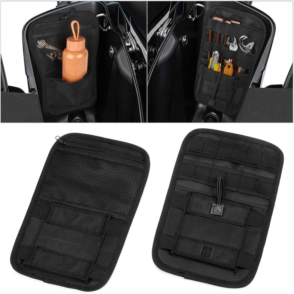 [AUSTRALIA] - Motorcycle Internal Saddle Bags Organizer Storage Pouch Small Tools HardbagsTools Bags 1 Pair (Black) Black