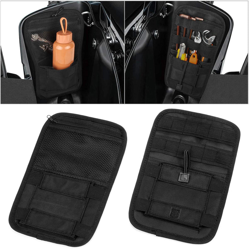  [AUSTRALIA] - Motorcycle Internal Saddle Bags Organizer Storage Pouch Small Tools HardbagsTools Bags 1 Pair (Black) Black