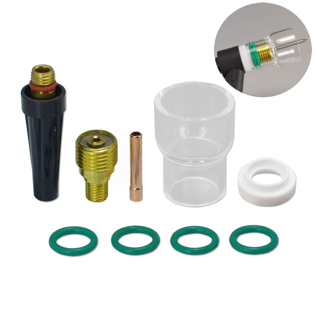  [AUSTRALIA] - 12 Pyrex Glass Cup Gas Lens Collet Kit For WP 9 20 25 Tig Welding Torch 9PK
